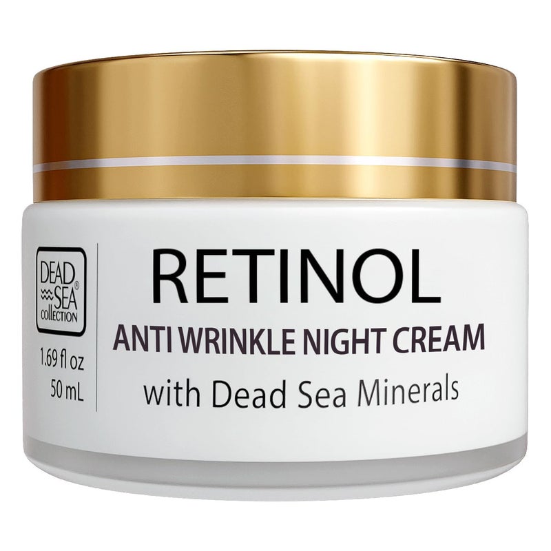 Dead Sea Collection Night Cream for Face with 2% Retinol, Dead Sea Minerals, and Vitamin E â€“ Anti Aging Nourishing Skin Care Moisturizer to Reduce Wrinkles (1.69 fl. oz) - Image 1